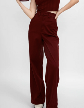 LONDON RELAXED PANT- RED WINE