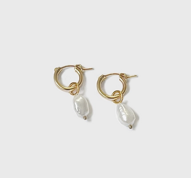 Anna Hoops + Wrinkle Pearl Charms