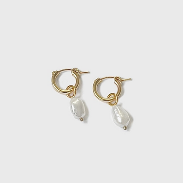 Anna Hoops + Wrinkle Pearl Charms