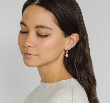 Anna Hoops + Wrinkle Pearl Charms