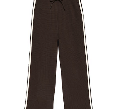 The Thermal Crop Stripe Pant- Chocolate