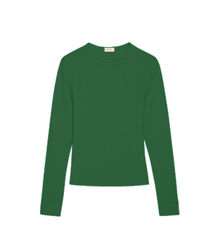 The Pointelle Long Sleeve- Broccoli