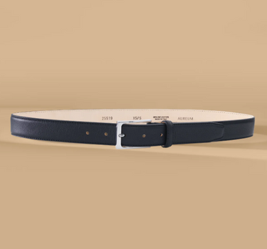 No. 5 Black & Silver Mousse Leather Belt