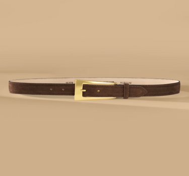 No. 10 Chocolate Suede & Gold Belt