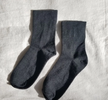 Sneaker Socks- HEATHER BLACK