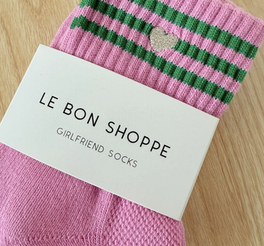 Embroidered Girlfriend Socks- Rose Pink