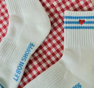 Embroidered Girlfriend Socks- Ivory