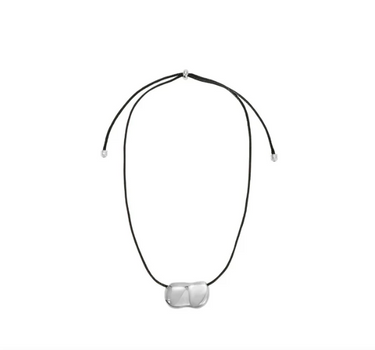 PEBBLE NECKLACE SILVER/BLACK