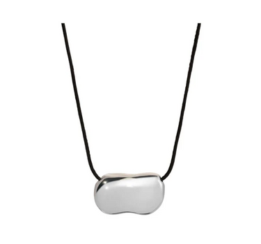 PEBBLE NECKLACE SILVER/BLACK