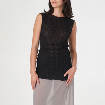 Ruched Ross Tunic- Black
