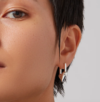 Padlock Heart Huggie Earrings