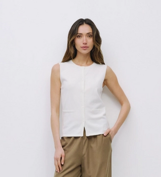 The Dominique Top | Sleeveless Knit Vest