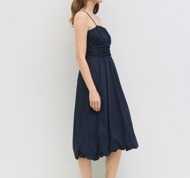 The Ella Dress | Ruched Midi Bubble Dress