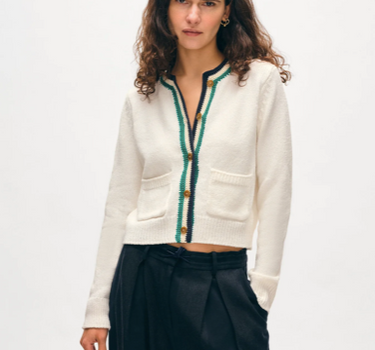 Lofty Cotton Crochet Trim Cardigan