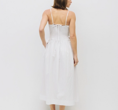 The Jenni Dress | Smocked Midi Dress with Side Ties