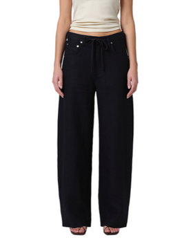 BRYNN DRAWSTRING TROUSER IN LINEN NAVY