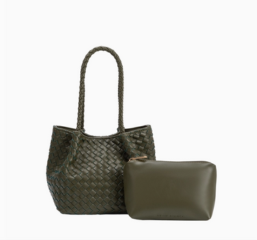 Anahi Olive Recycled Vegan Top Handle Bag