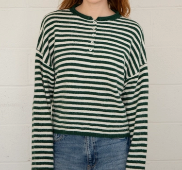 Pisces Henley Pullover - Striped