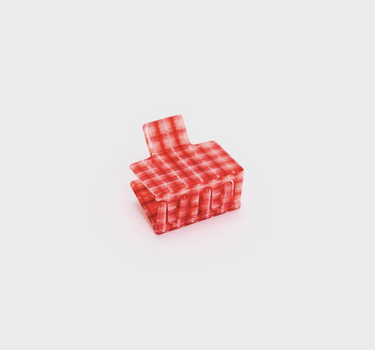 Midi Box Claw in Red Plaid