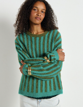 JUMPER NENYBAY- STRIPED MINT KHAKI