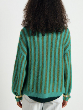 JUMPER NENYBAY- STRIPED MINT KHAKI