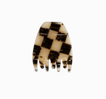 Mini Hair Claw Clip — Faded Checker