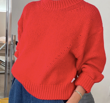 ZOE COTTON SWEATER- CHILLI