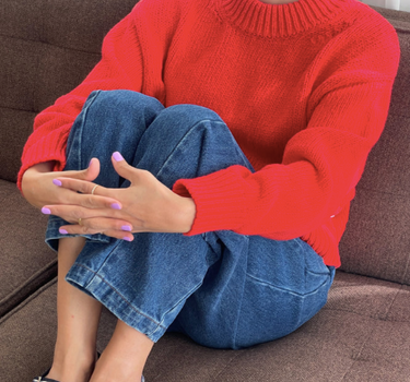 ZOE COTTON SWEATER- CHILLI