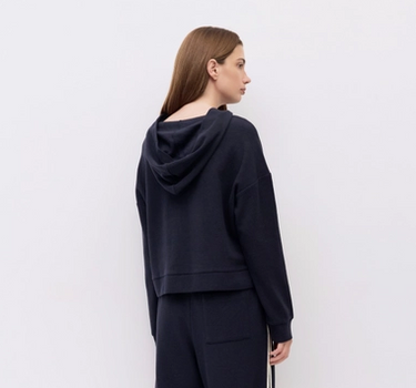 The Enzo Hoodie | Waffle Knit Hoodie- NAVY