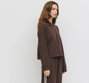 The Enzo Hoodie | Waffle Knit Hoodie- BROWN