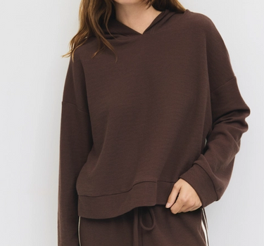 The Enzo Hoodie | Waffle Knit Hoodie- BROWN