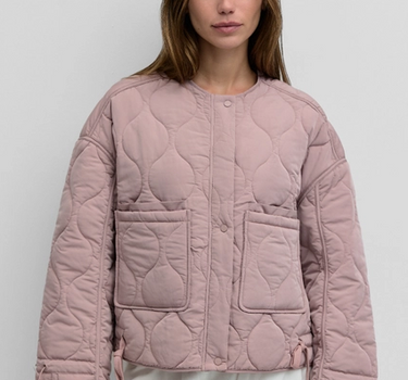 The Kara Jacket | Quilted Zip Jacket- Mauve