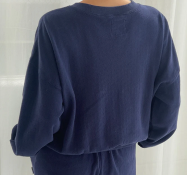 POINTELLE CORE SWEATSHIRT- NAVY