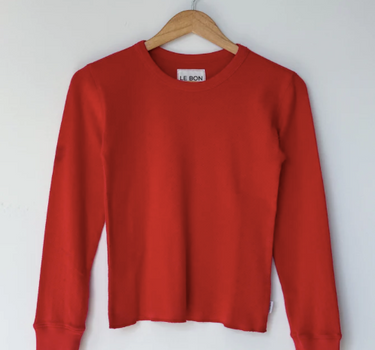 POINTELLE FUNDAMENTAL TEE- RED APPLE