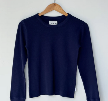 POINTELLE FUNDAMENTAL TEE- NAVY