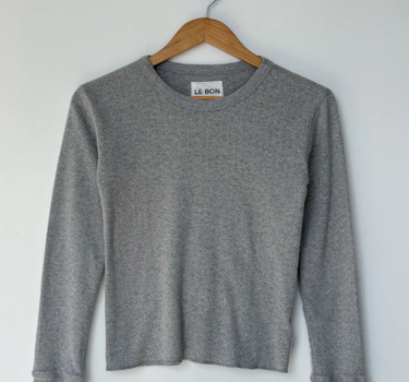 POINTELLE FUNDAMENTAL TEE- HEATHER GREY