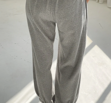 POINTELLE BALLOON PANTS- HEATHER GREY