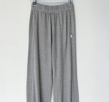 POINTELLE BALLOON PANTS- HEATHER GREY