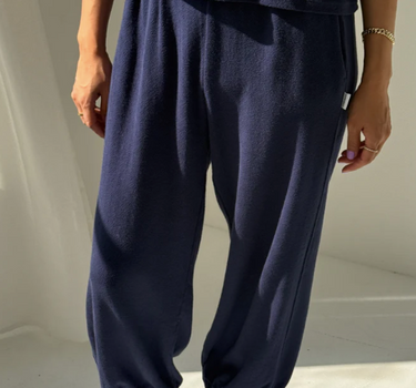 POINTELLE BALLOON PANTS- NAVY