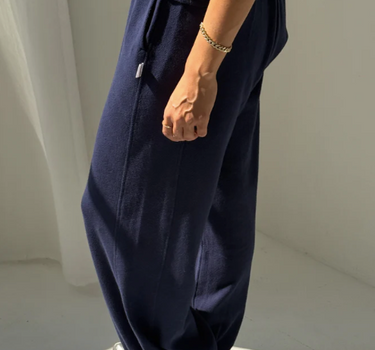 POINTELLE BALLOON PANTS- NAVY