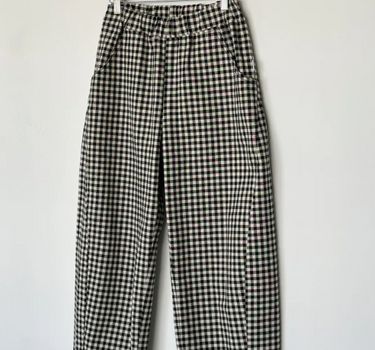 GINGHAM ARC PANTS- BLACK