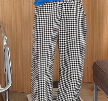 GINGHAM ARC PANTS- BLACK