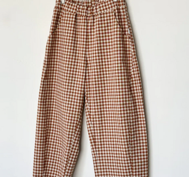 GINGHAM ARC PANTS- CINNAMON