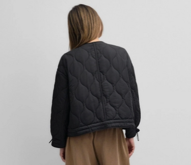 The Kara Jacket | Quilted Zip Jacket- Black