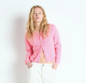 VITO CARDIGAN-- MELANGE ROSE