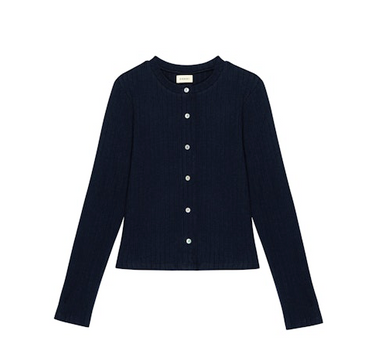 The Sweater Rib Cardi- Navy