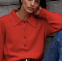 The Cashmere Polo in Cherry