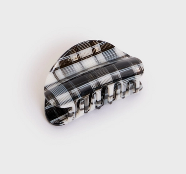 Juno Claw in Black + White Plaid