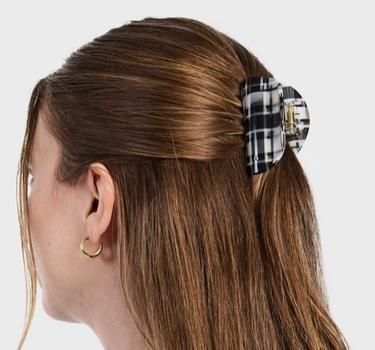 Juno Claw in Black + White Plaid