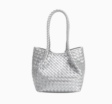 Anahi Silver Recycled Vegan Top Handle Bag